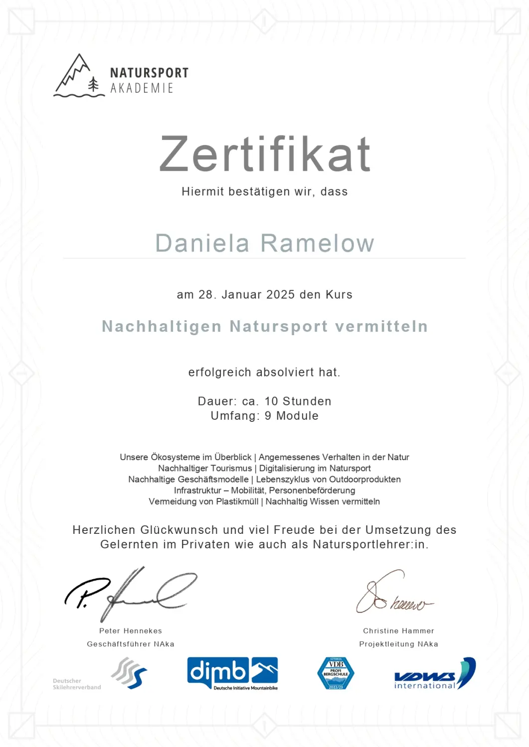 Zertifikate der Podologischen Praxis Ramelow